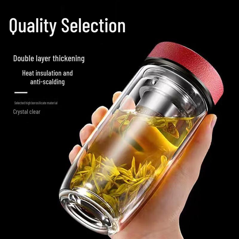 Shangqi Double-Layer Glass Tea Infuser Bottle 500ml
