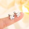 S925 Four-Leaf Clover Minimalist Screw-On Stud Earrings - Trendy, Light Luxury Style for Women’s High-End Ear Cartilage