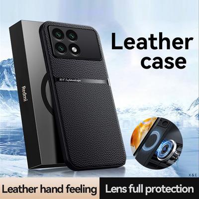 Do etui Xiaomi Poco X6 Pro 5G Magnetyczny uchwyt samochodowy Skórzany pokrowiec do PocoX6Pro Poko Little X 6 Pro X6Pro 5G Miękki silikonowy pokrowiec