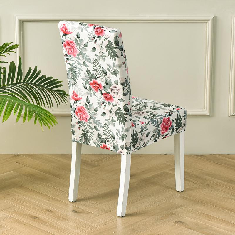 Floral Chair Covers For Dining Room Printed Stretchable Dining Chair Slipcover Washable Removable For Kitchen Hotel Restaurant