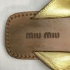 Miu miu Italien Leder Zehensandalen Damen 37 23.0-23.5 Gold Flache Schuhe(GEBRAUCHT)