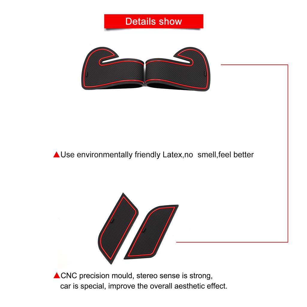 Left Deive for Hyundai Kona 2025-2025 Car Gate Slot Mat Interior Accessories Non-Slip Mats Cup Holders Protective Pads