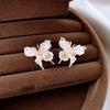 Silver Needle Small Fresh Crystal Flower Butterfly Stud Earrings Fashion Trend Earrings Versatile Sweet Premium Earrings