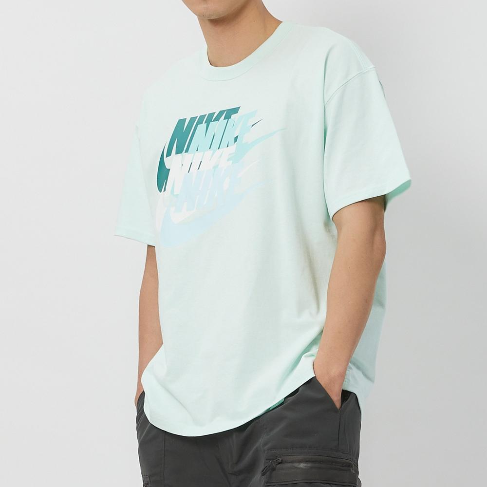 Nike American Vintage Logo Print Knit Short Sleeve Drop Shoulder T-Shirt Men Tops Light-Green FN3697-312