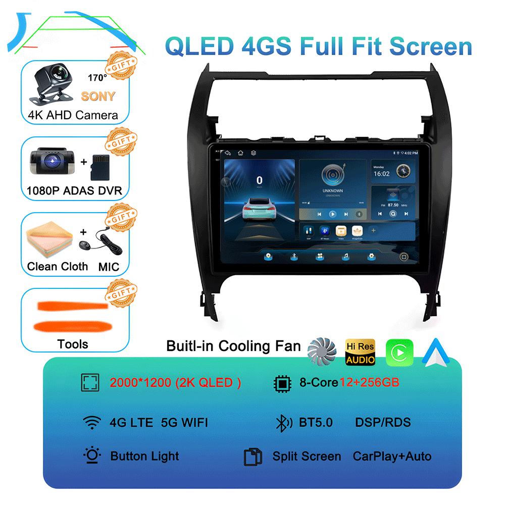 Car Radio Android 14 Carplay Auto For Toyota Camry 7 XV 50 55 2012 - 2017 Navigation GPS Multimedia Player video Stereo WIFI+4G