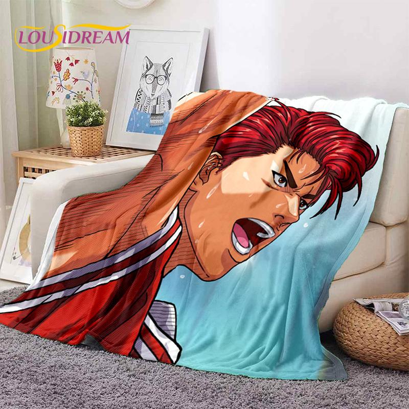 Cartoon Slam Dunk Basketball Anime Soft Blankets,Keep Warm Throw Blanket Comfortable Blanket for Picnic Beds Sofa Home Bedroom