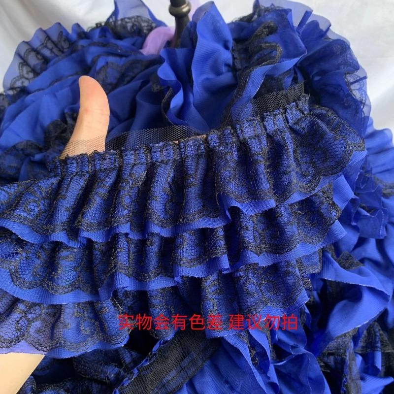 3-layer Lace Ruffle Trim 13cm Wide Mesh Fabric Lace for Lolita Dress Curtain Doll Clothes Sewing Deocr Accessories 3/5/10Meter
