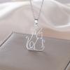 Collana Ciondolo Cane Gatto Carino Acciaio Inossidabile Collana con Ciondolo Animale Cane Gatto per Donna Gioiello Regalo per Appassionato di Animali