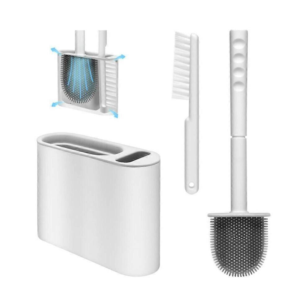 Toilet Brush,Toilet Brush and Cleaning Brush Set (Grey)