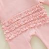 Citgeett Autumn Newborn Baby Girls Fall Romper Bow Letter Print Waffled Long Sleeve Jumpsuit Headband Spring Clothes