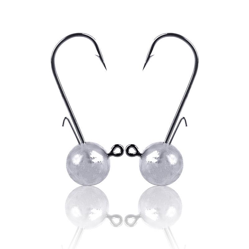 Rosewood Jig Heads Fishing Hook Long Shank Wide Gap 5G 7G 10G 14G Unpainted Ball Sharp Jighead For Trout Bass Fishing Tackle