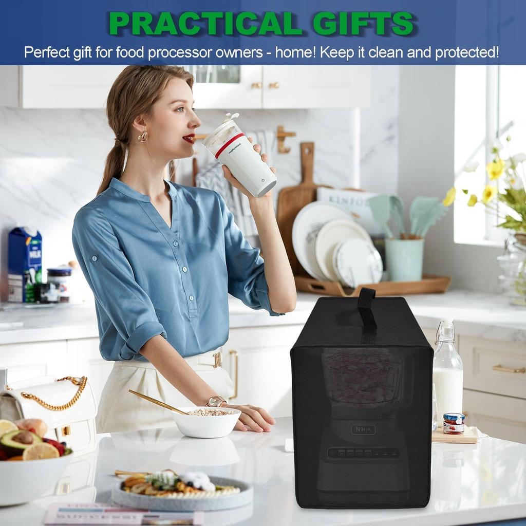 Food Processor Cover for Ninja, Heavy Duty Waterproof Dustproof Food Processor Protective Cover Case for Ninja Food Processors Plus 9-Cup, BN601/XL