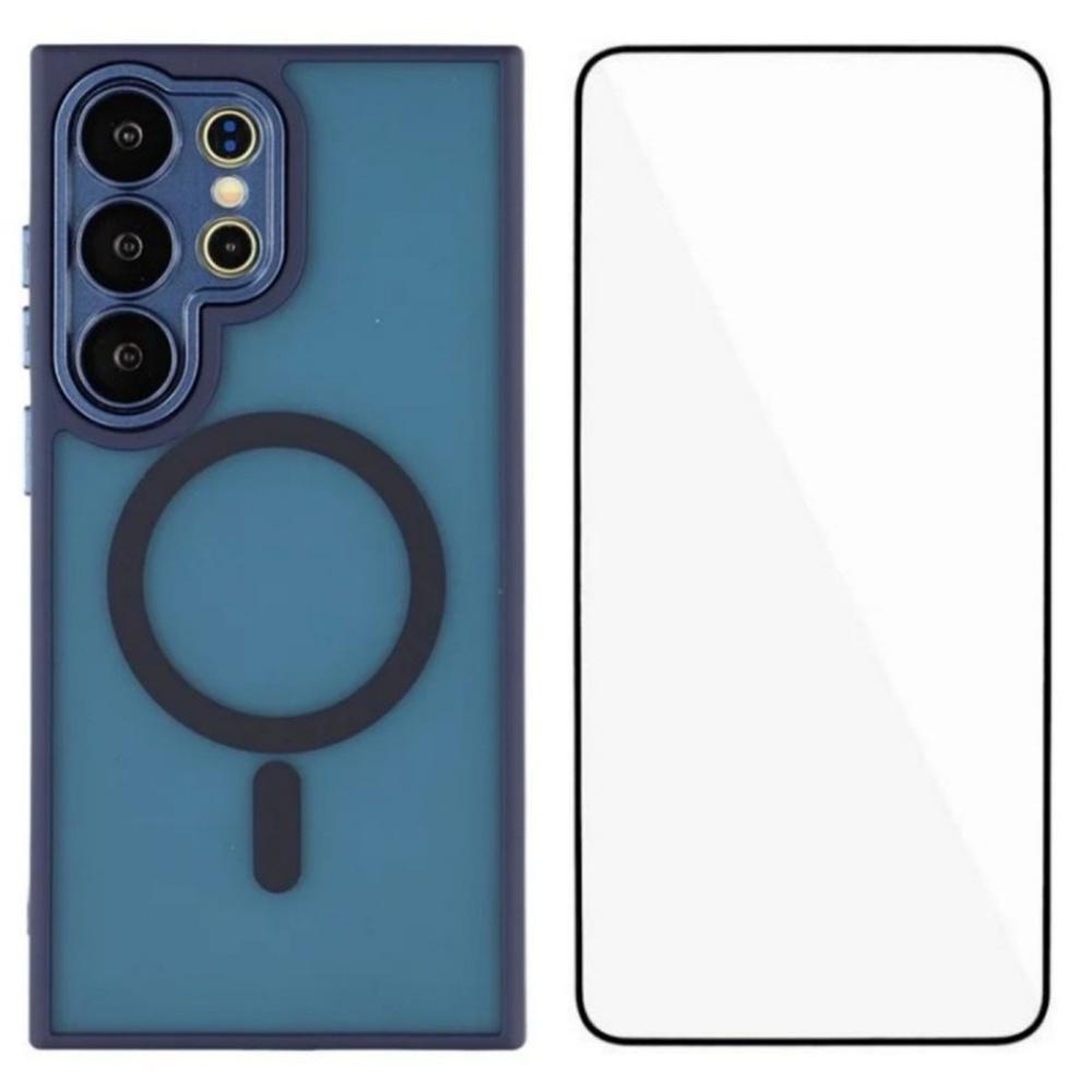 WANLONFENG QB Series For Samsung Galaxy S25 Ultra Case Compatible with MagSafe PC TPU Phone Cover with Screen Film