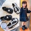 Kinder College-Stil Lederschuhe 2026Neuer Frühling/Sommer Niedliche Schleife Große Blume Strass Mode Auftrittsschuhe