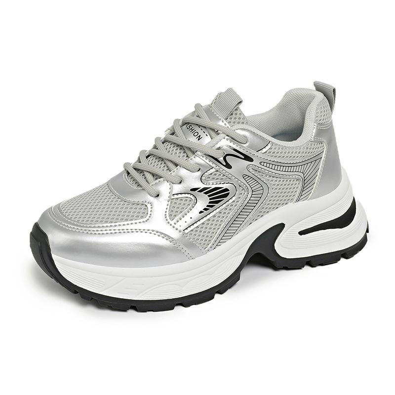 Women's Platform Sneakers 2026 Spring New Breathable Mesh Comfort Soft Designer Casual Sports Shoes Daily Versatile Chunky Shoes