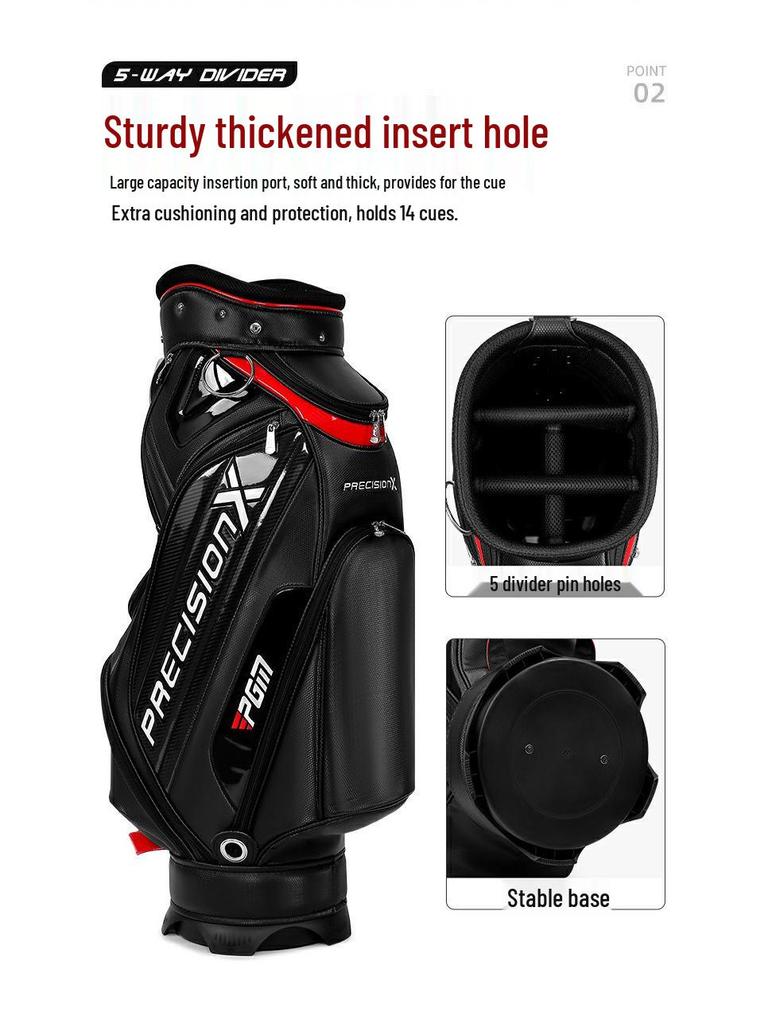 PGM Men's Waterproof PU Golf Bag, Large Capacity Club Bag