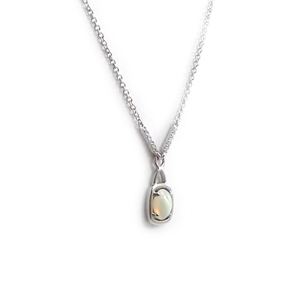 Les Trésors De Lily [I2596] - Silver Necklace 'Opal Goddess' Silver White (rhodium Plated) - 18x10 Mm