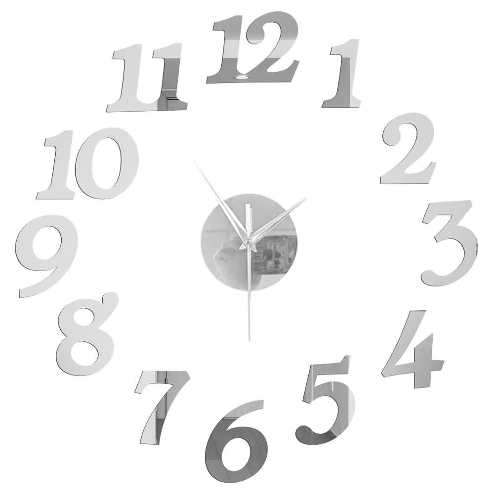 3D Wall Clock DIY Mirror Wall Stickers Home Decor Quartz Needle Watch Living Room Removable Art Decal Sticker Reloj De Pared Hot