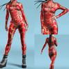 Unisex Cyber ​​Punk 3D digitální tisk Halloween Party Role Play Outfit Ženy Muži Cosplay Kostýmy Karnevalová kombinéza