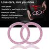 2 Pack Car Engine Start Stop Decoration Ring Pink, Crystal Decorative Ring Sticker Car Interior Accessories for Women, Automotive Pushbutton Switches