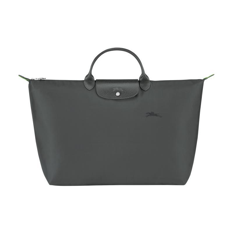 New LONGCHAMP Le Pliage Green Canvas With Leather Trim Canvas Bag Travel Bag Handbag Large Size Women's Graphite Gray 1624919P66