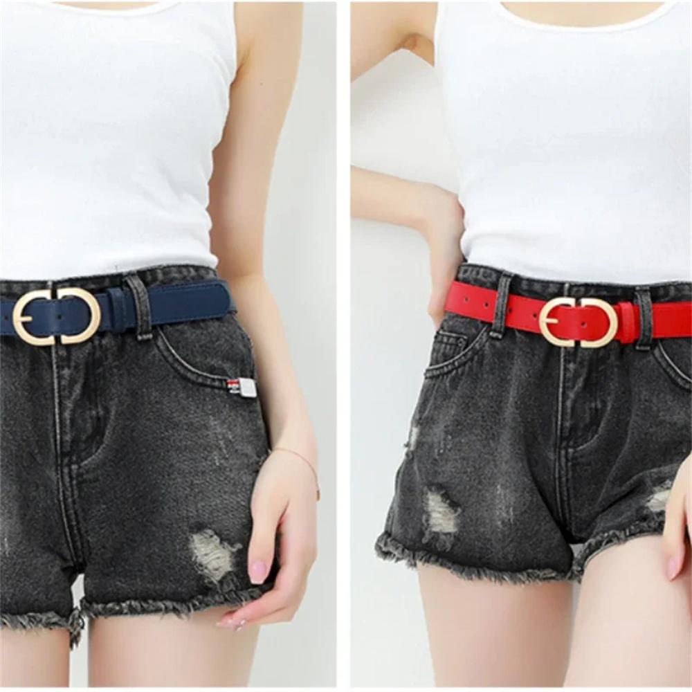 Women's Belt Fashion Pin Buckle Thin Belt Genuine Luxury Soft Belt Women With Cargo Pants Jeans Windproof Belt Pu Leather Belt