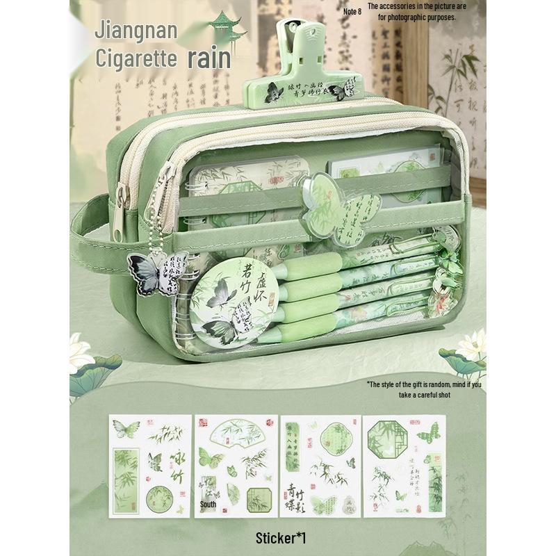 2025 Trendy Chinese-Style Pencil Case: Ancient Design Stationery Bag for Straight-A Students