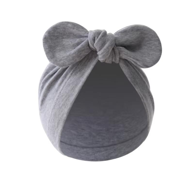 Solid Color Baby Turban Hat Cute Cartoon Bunny Ears Infant Indian Cap Spring Autumn Cotton Toddler Girls Boys Beanies Headwrap