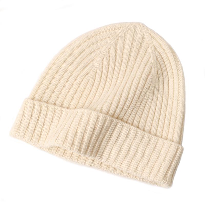2024 Unisex Wool Knit Hat for Autumn/Winter: Thick, Warm, Multi-Color Options Available белый
