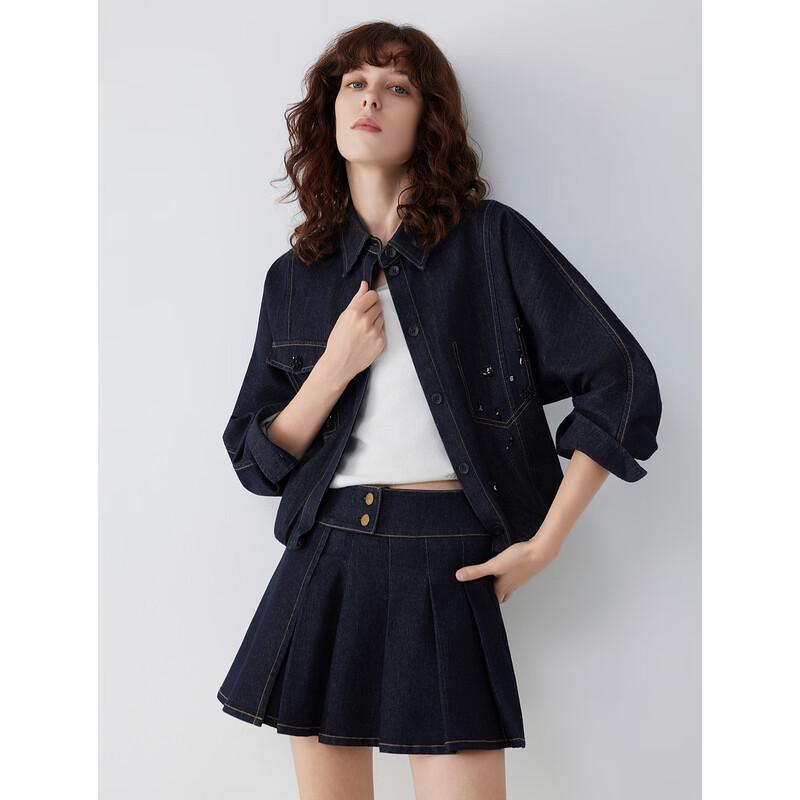 ELLE Women s Beaded Denim Jacket M