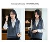2025 A/W 100% Pure Wool Loose Fit Versatile V-Neck Knit Sweater Vest
