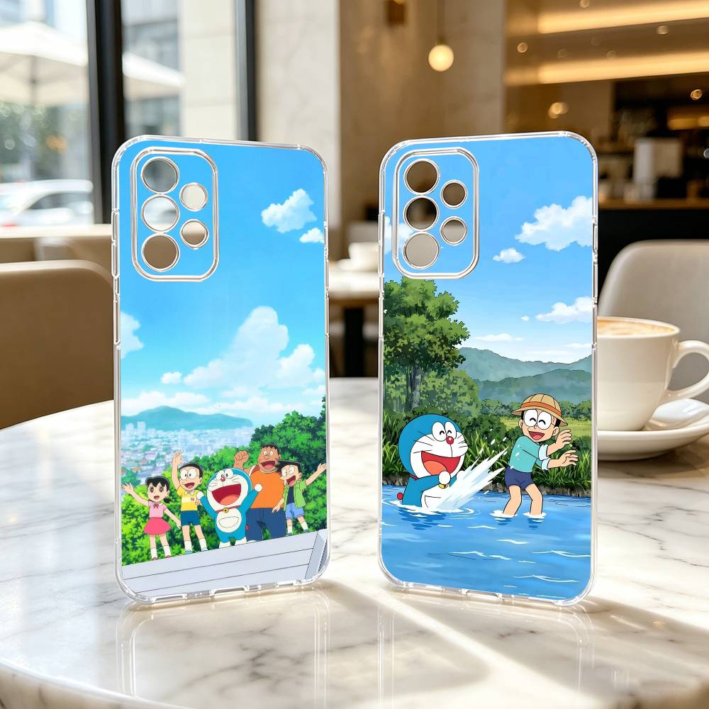 Cute Cartoon Z-Doraemon Shockproof Phone Case For Samsung S25,S24,S21,S22,S23,S30,Ultra,S20,Plus,Fe Transparent Cover