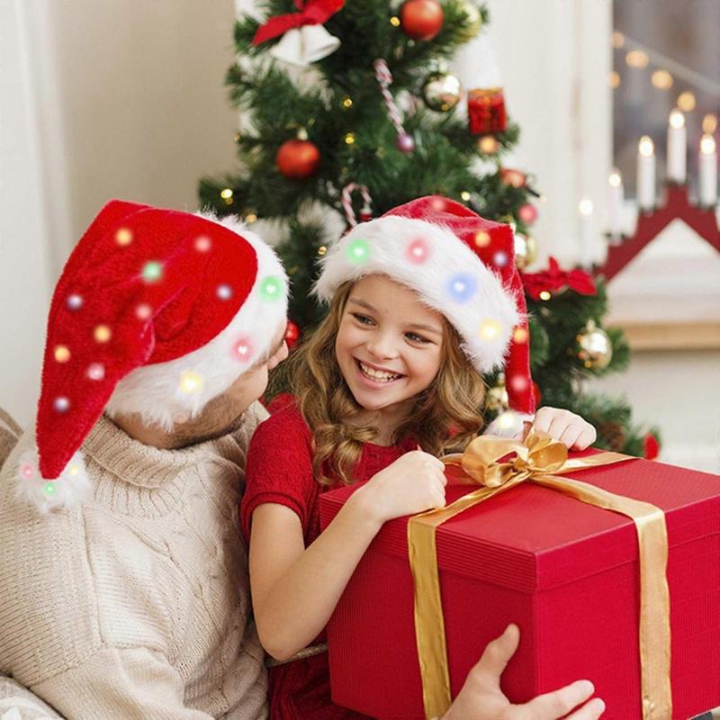 Breathable LED Christmas Hats Soft Adjustable Hats Kids Festives Glowing Hats for Fishing Or Evening Walks