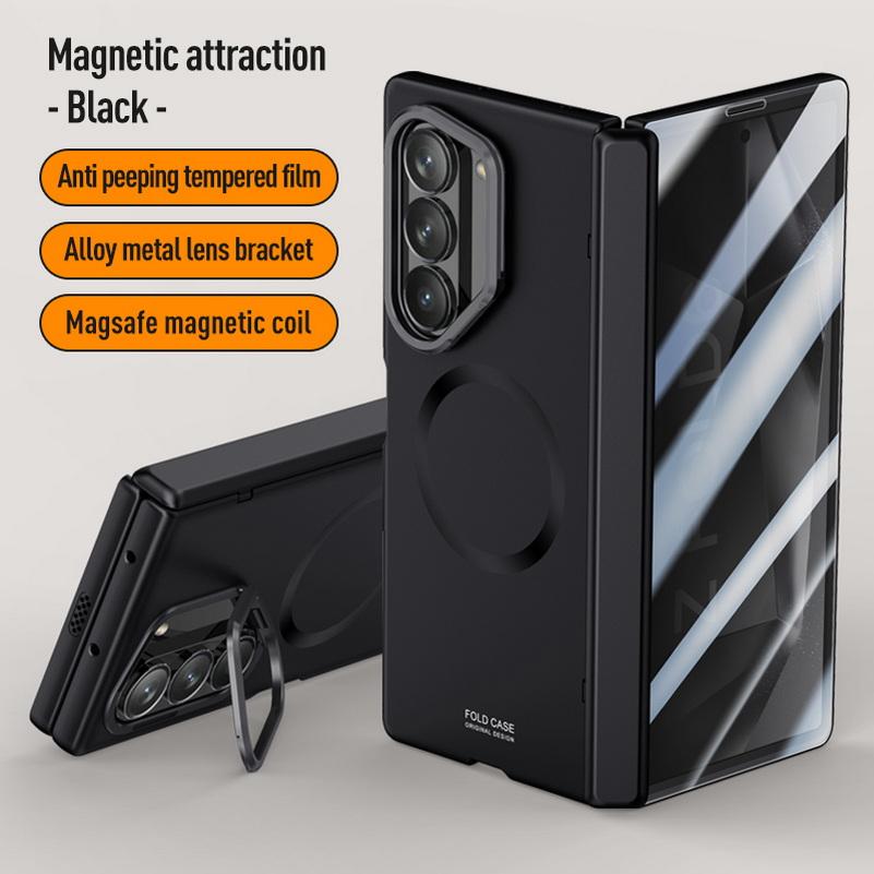 Magsafe Magnetic With Privacy Tempered Glass Flim Full Protect Case For Samsung Galaxy Z Fold 6 Fold6 Spring Hinge Holder Cover