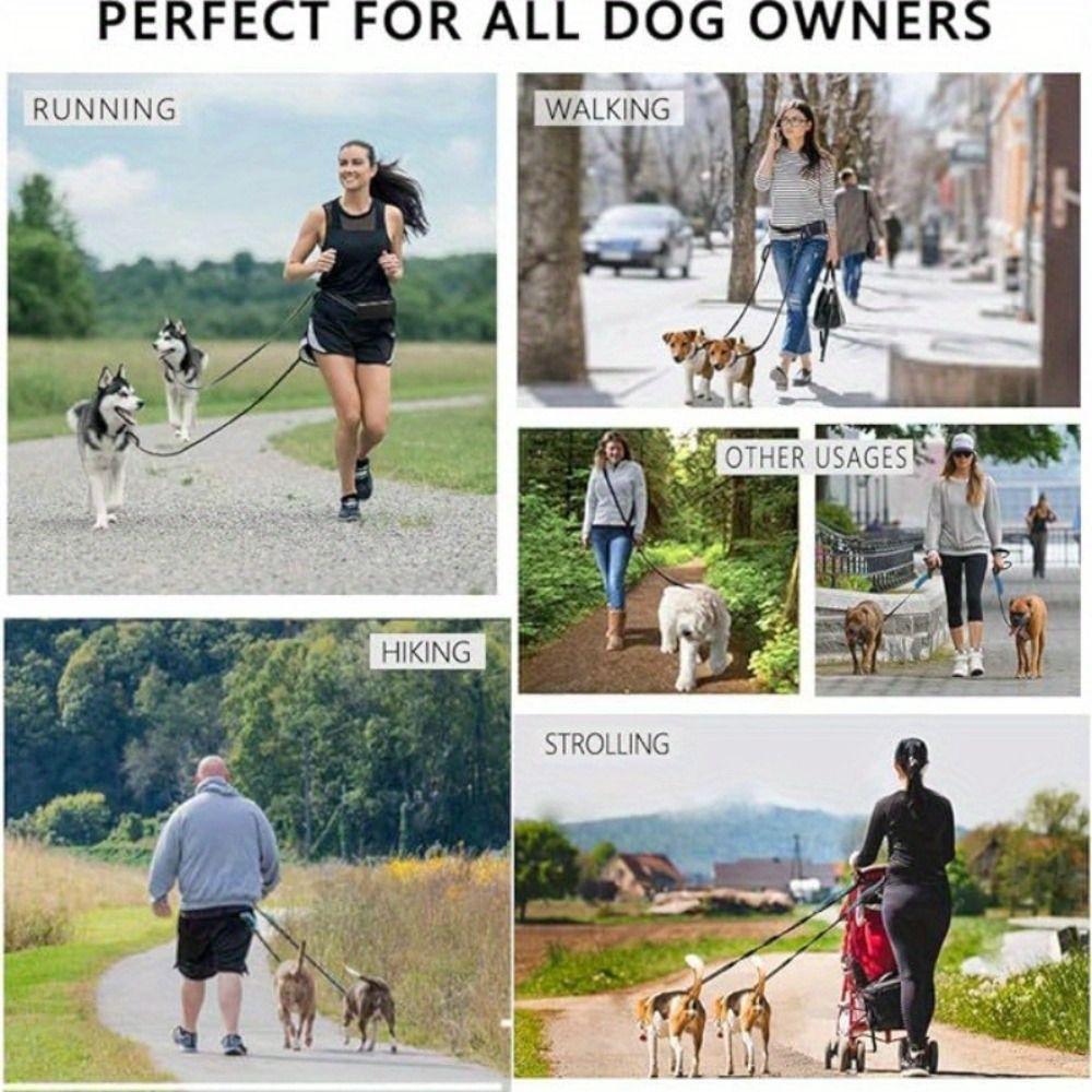 Pet Supplies Single/Double Rope Sports Waist Bag Adjustable Waistband Reflective Dog Leash Hands Free Dog Traction Rope Walking