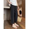 Women's Ice Silk Harem Pants: Summer 2025 High-Waist, Petite, Nine-Point, Casual Cigarette Style