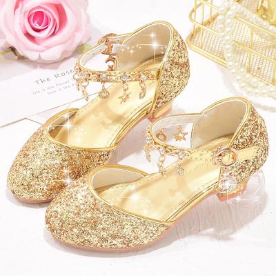 Mädchen Glitzernde Gold- und Silber-Prinzessin Kristall High Heels für Kinder