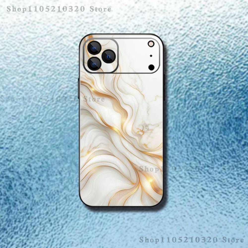 Cool Texture Platinum Marble Phone Case For iPhone 17,16,15,14,13,12,Pro,Max,Plus,E,SE4,Air,Mini Black Soft Box