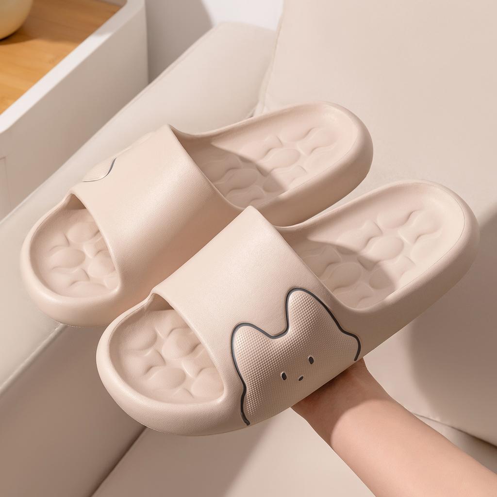 Cute Women Home Slippers Thick Bottom EVA Indoor Slides Soft Comfortable Non-slip Slippers Breathable Lightweight Men Bathroom Slippers