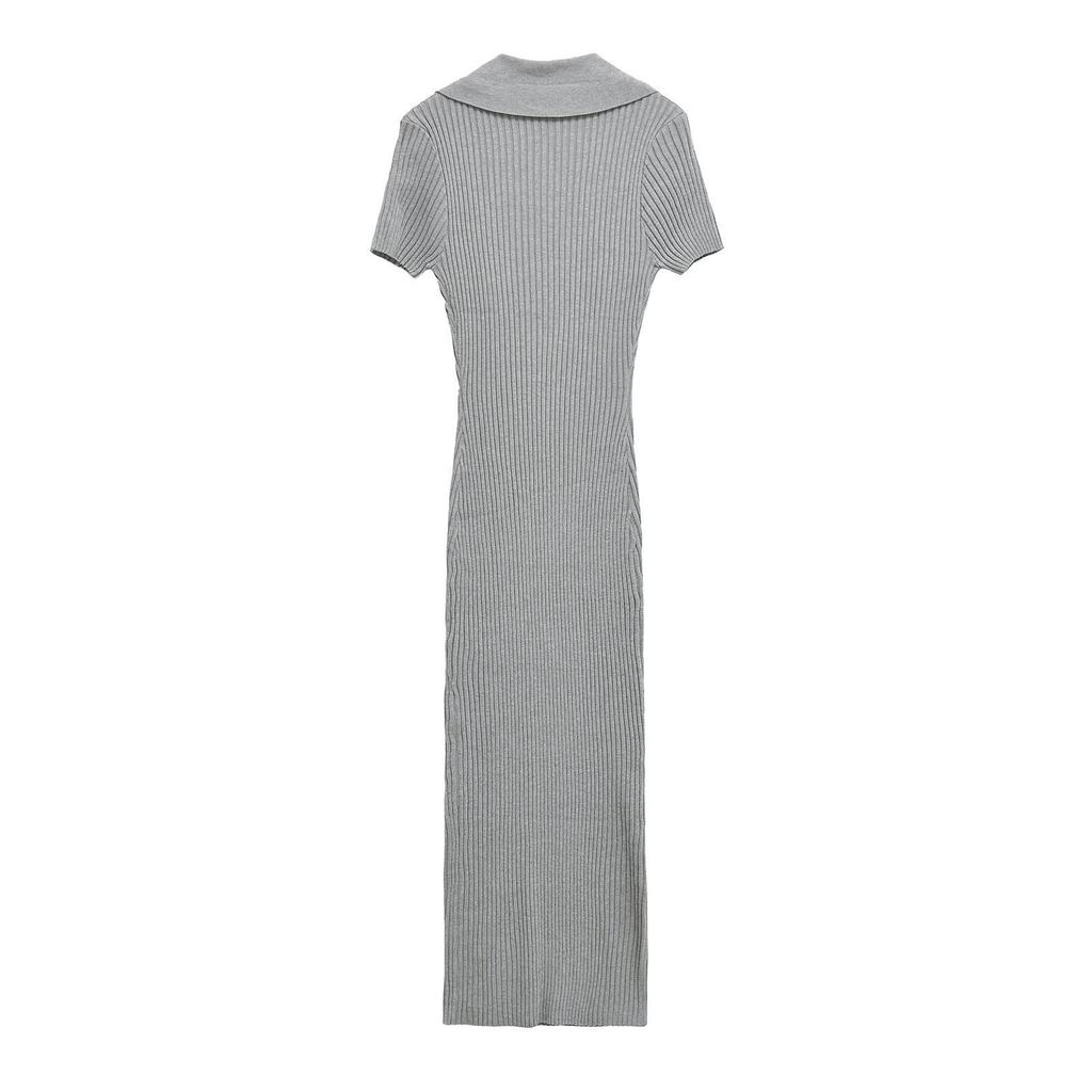 ZARZ Women's Classic Ribbed Knit Long Dress - European & American Style
