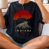 Vintage Indiana Sunset T-Shirt: Rustic Road Trip Graphic Tee