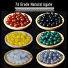 Natural Agate Chalcedony Beads: White, Red, Black, Green, Yellow Glass Round Beads for DIY Bracelets and Crystal Accessories