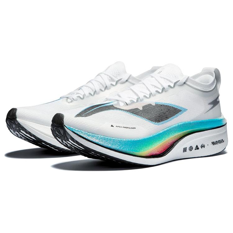 Li Ning Feidian 4 Elite Cushioning Slip Resistant Abrasion Resistant Breathable Low top Running Shoes Unisex White ARMU007-14