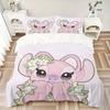 Pink Stitch Flowers Print 3Pcs Bedding Setduvet Cover With 2 Bedropillowcase Home Birthday Gift