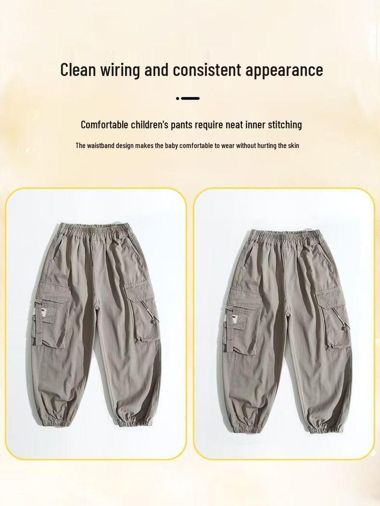 Boys' 2025 Spring & Autumn Casual Long Trousers - New Style for Middle & Older Children