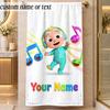 Beach TowelCocomelon Custom Name Text Personalized Soft Towel for Beach Pool Indoor Home Decor Gift