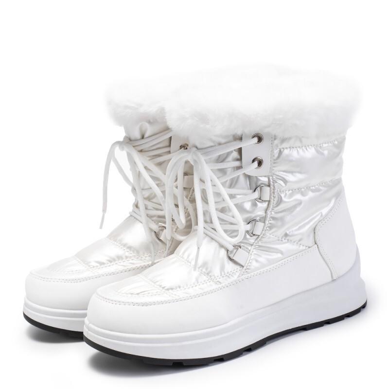 

Women s Winter Shoes High Quality Non-Slip Warm Fluffy Snow Boots 2024 Women s Winter Boots Outdoor Waterproof Warm cotton boots 43 білий