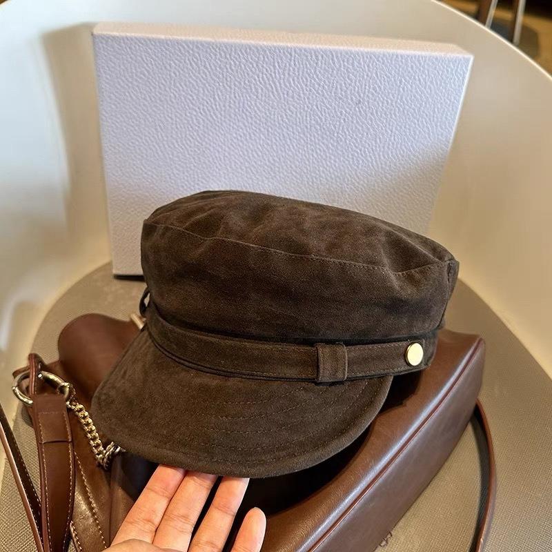 

Korean New Retro British Style Newsboy Hat Women s Suede Octagonal Hat Showing Face Small Fashionable Painter Hat M（56-58cm）