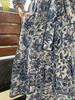 HandBlock Print Dress Jaipur Morni Cotton Summer Midi Dress Blue Cotton Shirt Dress with Belt,pockets