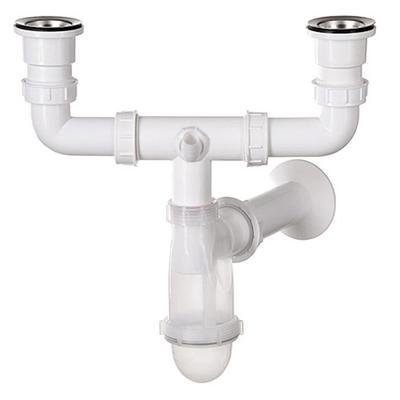 Double Transparent Sink Siphon + Dishwasher Connection